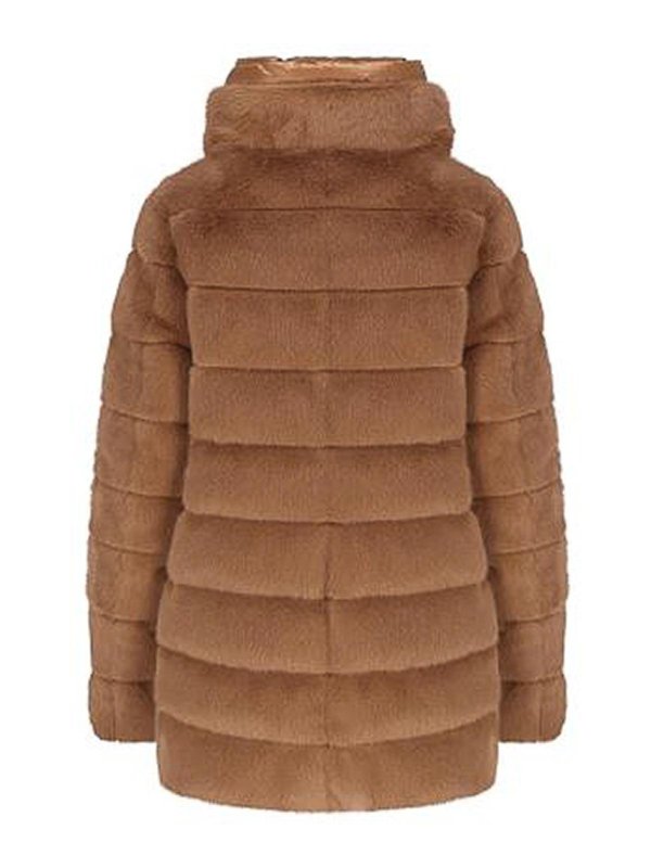 HERNO: padded jackets online - Down Jacket In Eco Fur