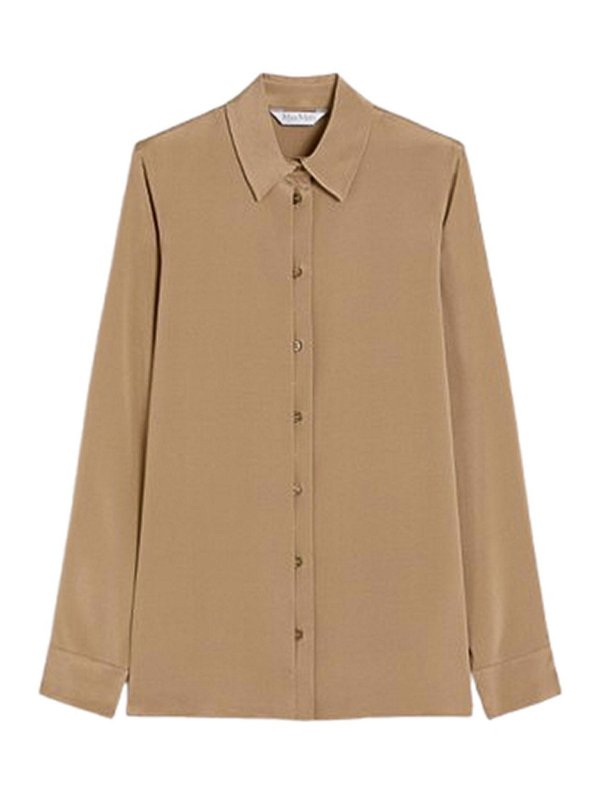 Max Mara: shirts - Stretch Silk Cady Shirt