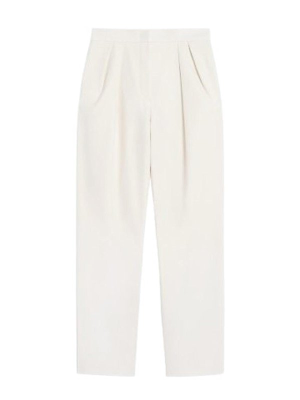 Max Mara: Pantalones casual - Pantalón Casual - Blanco