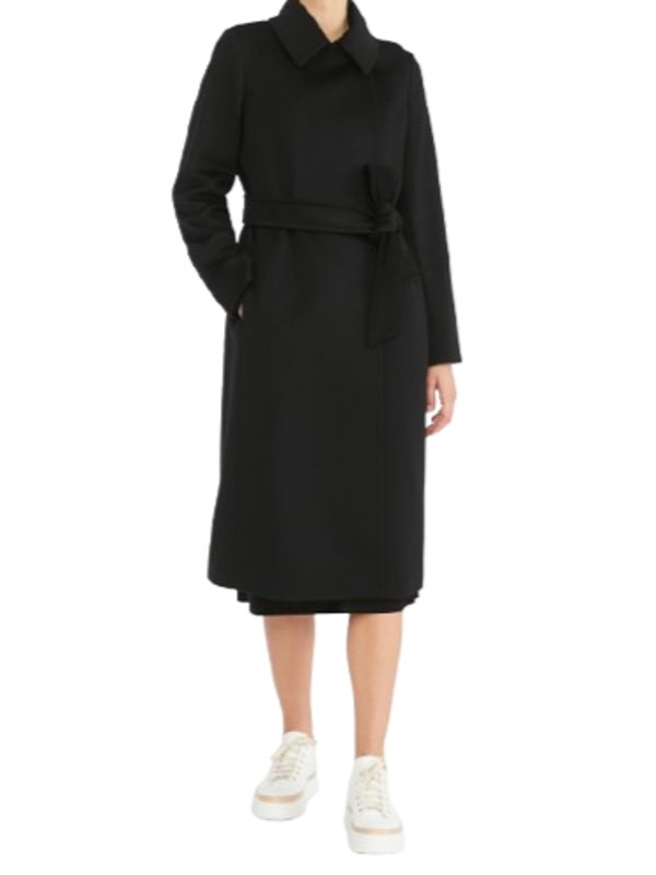MAX MARA STUDIO: knee length coats online - S Bcollag Wool Dressing Gown Coat
