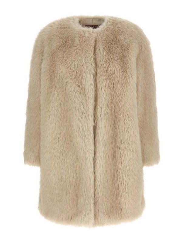 MAX MARA STUDIO: crew necks - Coat In Faux Fur