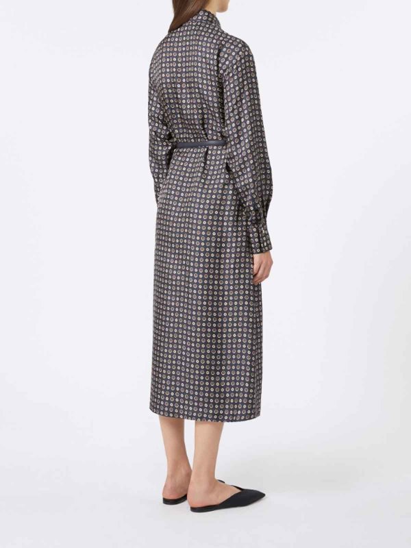Mister Chemisier Dress In Printed Silk By shop online: MAX MARA STUDIO