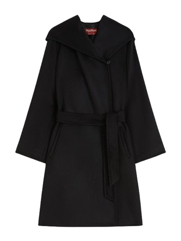 MAX MARA STUDIO: knee length coats - Newmang Wool Hooded Coat