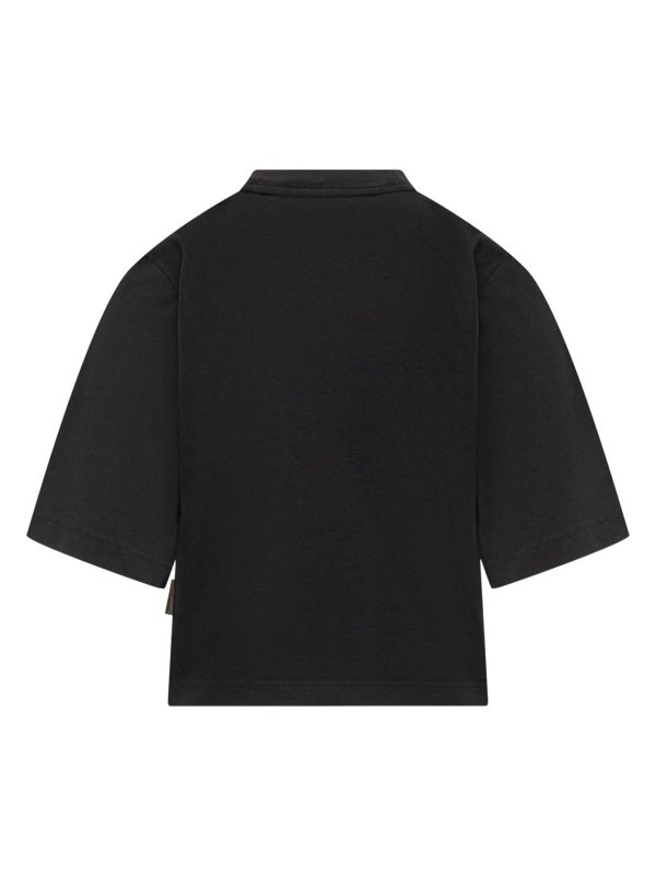 Palm Angels: Strickpullover mit Rundhalsausschnitt online - Rundhalspullover - Schwarz