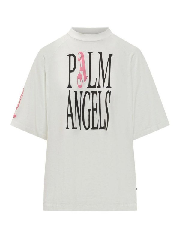 Palm Angels: T-shirts - T-Shirt - Beige