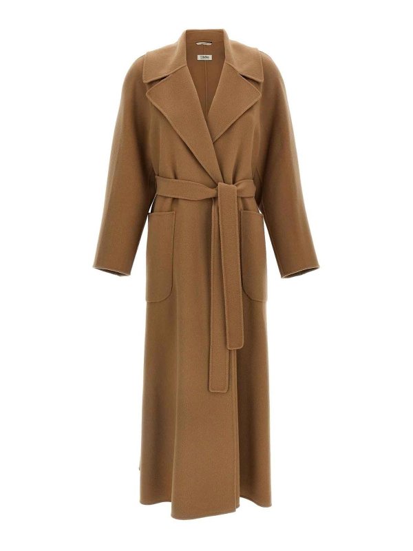 S MAX MARA: knee length coats - Wool Dressing Gown Coat
