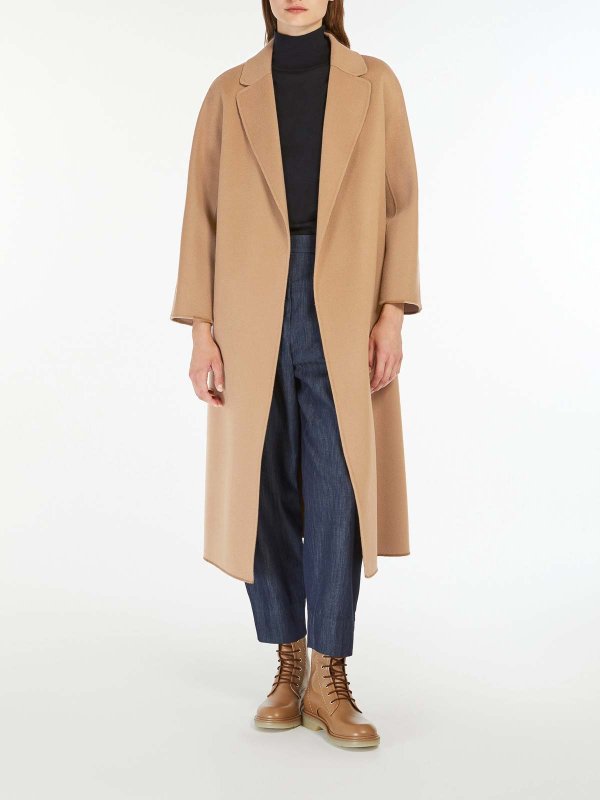 S MAX MARA: knee length coats online - Wool Drap Midi Coat