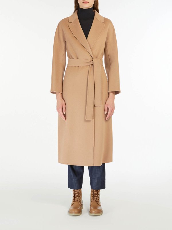 The Best Shops S MAX MARA: knee length coats - Wool Drap Midi Coat