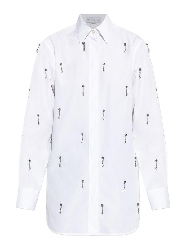 STELLA McCARTNEY: camicie - Camicia Oxford impreziosita da cristalli