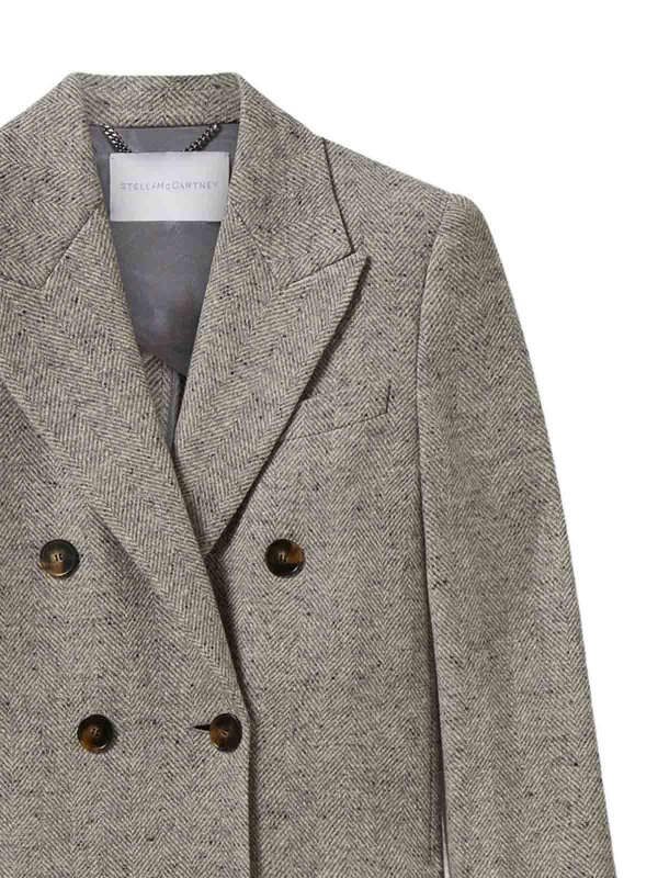 STELLA McCARTNEY: cappotti al ginocchio online - Cappotto in tweed doppiopetto