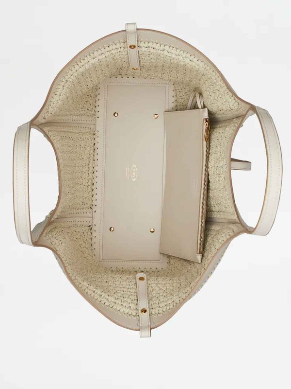 T Timeless Raffia And Leather Medium Bag shop online: TOD