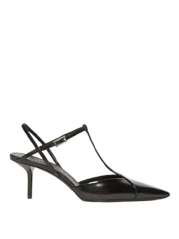 Max Mara: sandals - Slingback In Abraded Leather