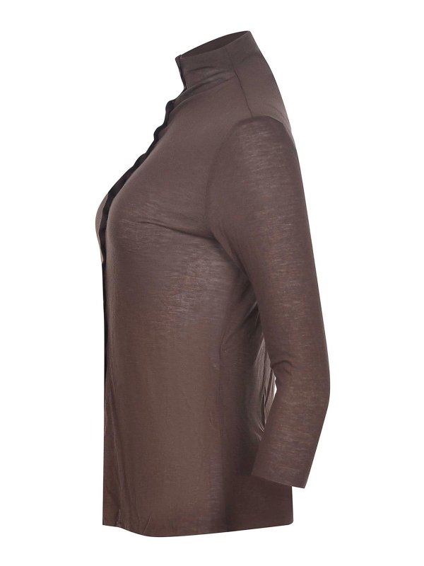 ALYSI: Strickpullover mit Rundhalsausschnitt online - Rundhalspullover - Dunkelbraun