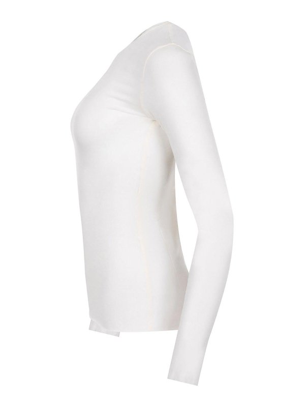 ALYSI: Suéteres con cuello pico online - Suéter Cuello Redondo - Crema