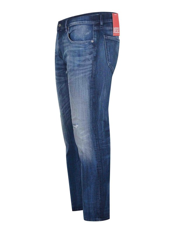 DIESEL: jeans dritti, a sigaretta online - Jeans Realizzati In Denim Elasticizzato