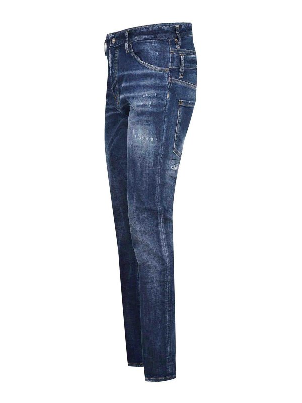 DSQUARED2: jeans dritti, a sigaretta online - Jeans da ragazzo cool realizzati in denim