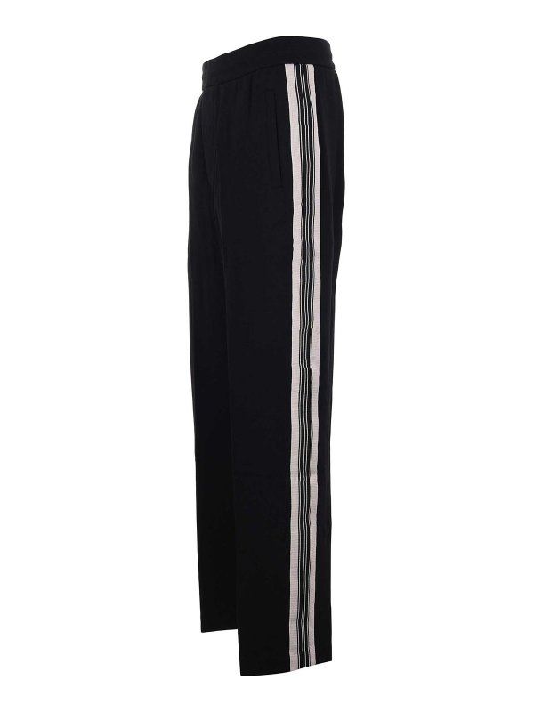 EMPORIO ARMANI: casual trousers online - Diagonal-Weave Cotton Blend Trousers