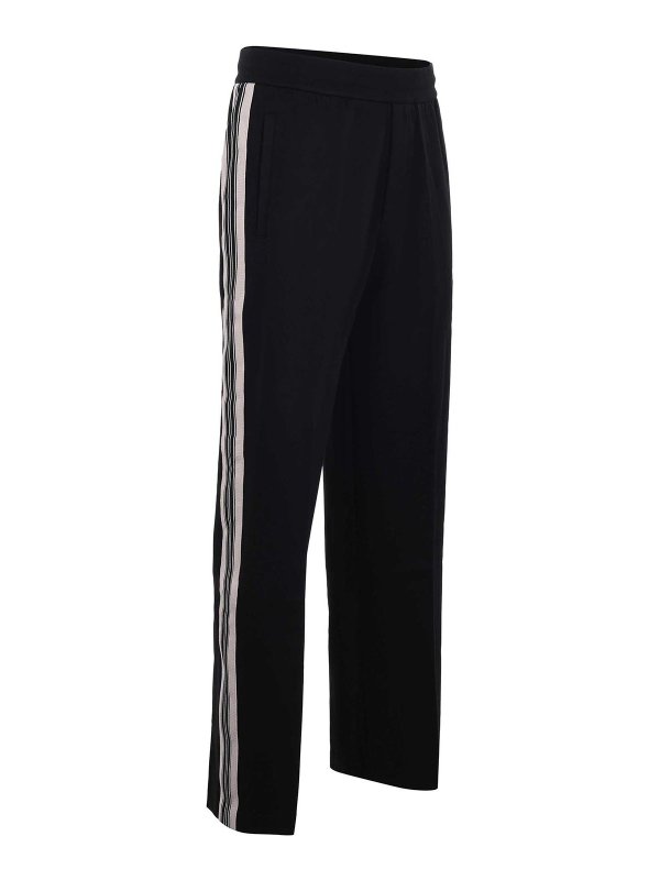 The Best Shops EMPORIO ARMANI: casual trousers - Diagonal-Weave Cotton Blend Trousers