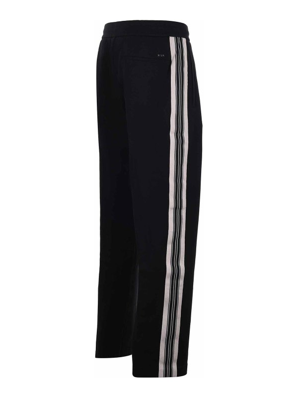 Diagonal-Weave Cotton Blend Trousers shop online: EMPORIO ARMANI