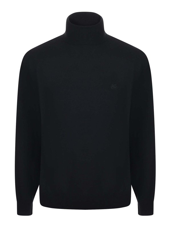 ETRO: Cuellos altos y polos - Suéter Con Cuello Alto - Negro