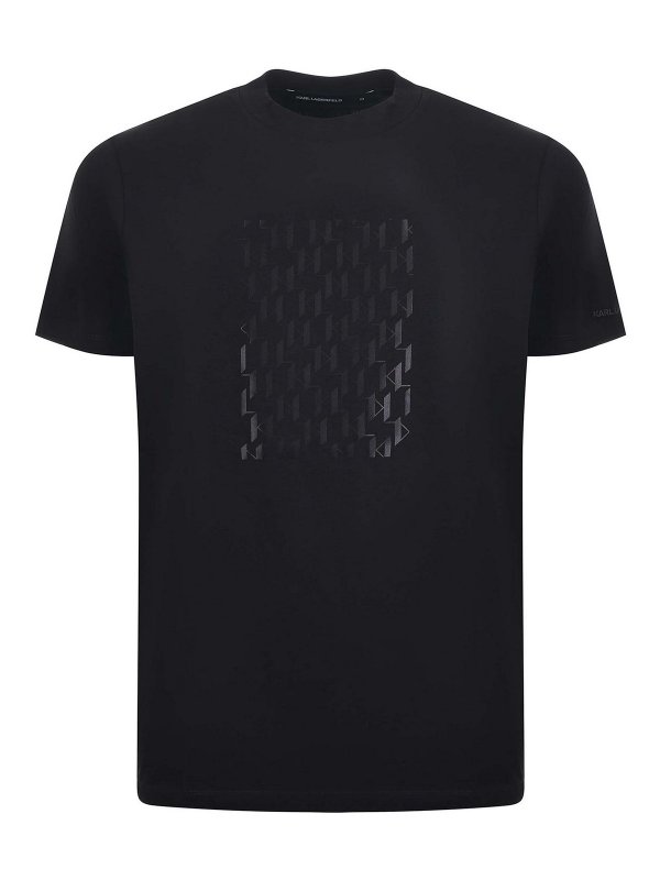 KARL LAGERFELD: t-shirt - T-shirt in cotone elasticizzato