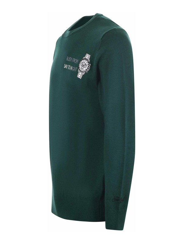 MC2 SAINT BARTH: Pull col rond online - Busy From Day To Night - Vert