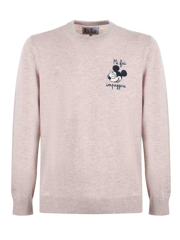 MC2 SAINT BARTH: Strickpullover mit Rundhalsausschnitt - Rundhalspullover - Beige