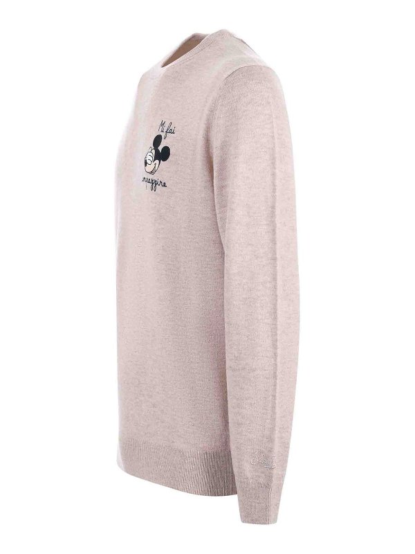 MC2 SAINT BARTH: Strickpullover mit Rundhalsausschnitt online - Rundhalspullover - Beige