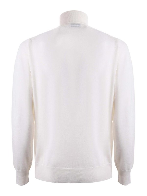 The Best Shops Paolo Pecora: Suéteres con cuello pico - Suéter Cuello Redondo - Crema