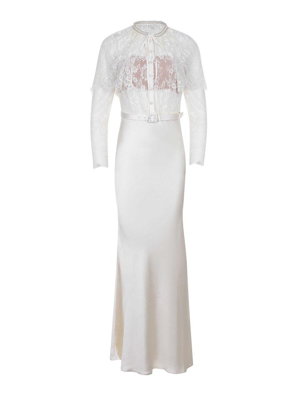 Self Portrait: Robe longueur genou - Robe Au Genou - Blanc