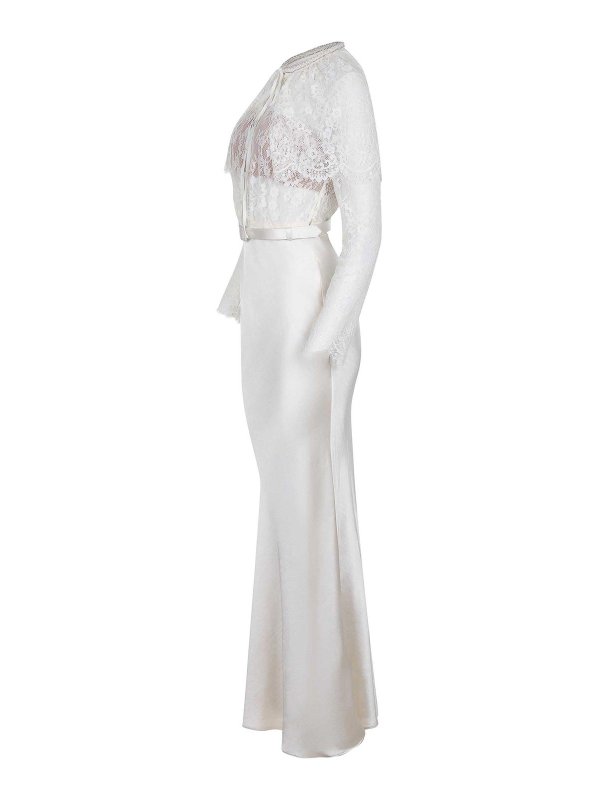 Self Portrait: Robe longueur genou online - Robe Au Genou - Blanc