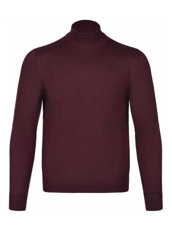 TAGLIATORE: Strickpullover mit Rundhalsausschnitt - Rundhalspullover - Rot