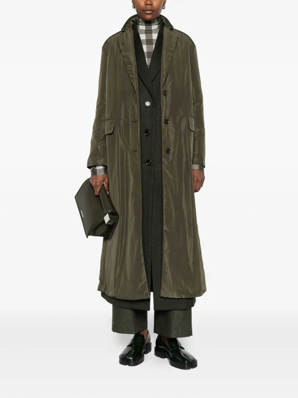 膝丈コート - ダークグリーン shop online: ASPESI