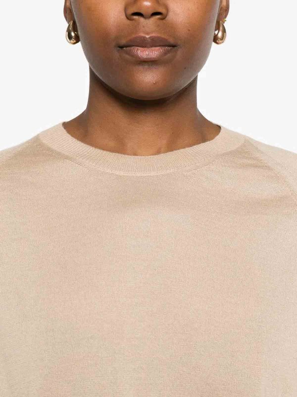 BOBOUTIC: Strickpullover mit Rundhalsausschnitt online - Rundhalspullover - Beige