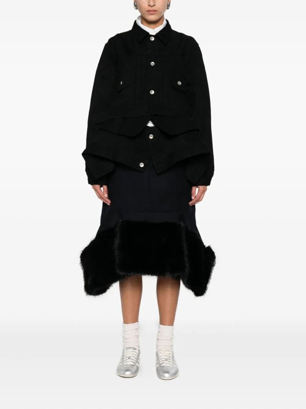 The Best Shops Sacai: denim jacket - Denim X Wool Melton Jacket