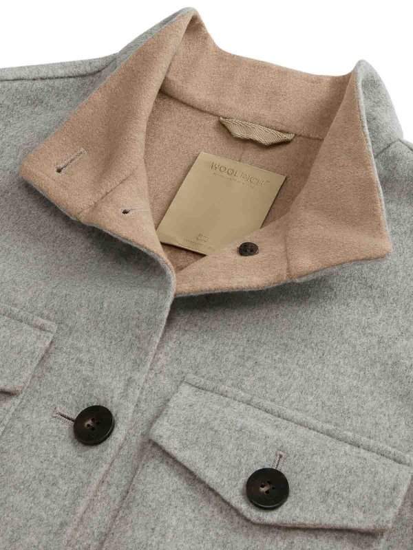 The Best Shops WOOLRICH: giacche casual - Giacca in lana double grigio chiaro melange