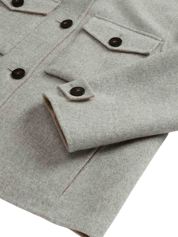 Giacca in lana double grigio chiaro melange shop online: WOOLRICH