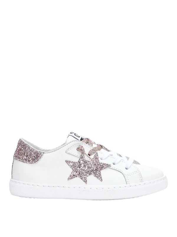 2 STAR KIDS: trainers - White leather sneakers