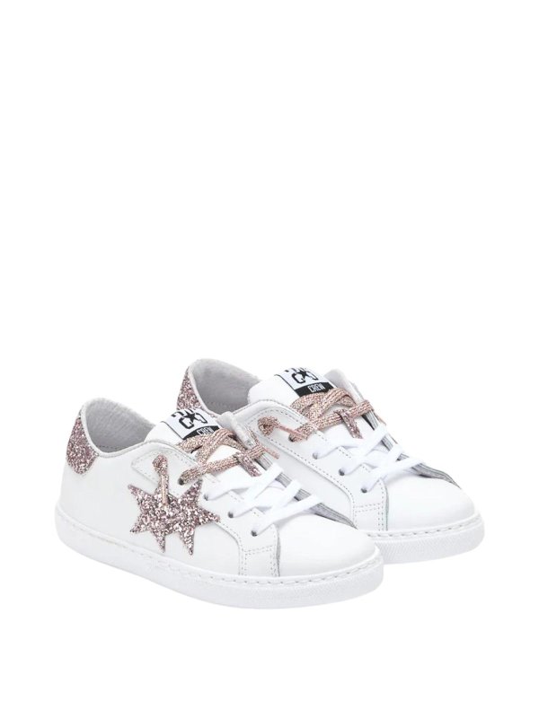 2 STAR KIDS: trainers online - White leather sneakers
