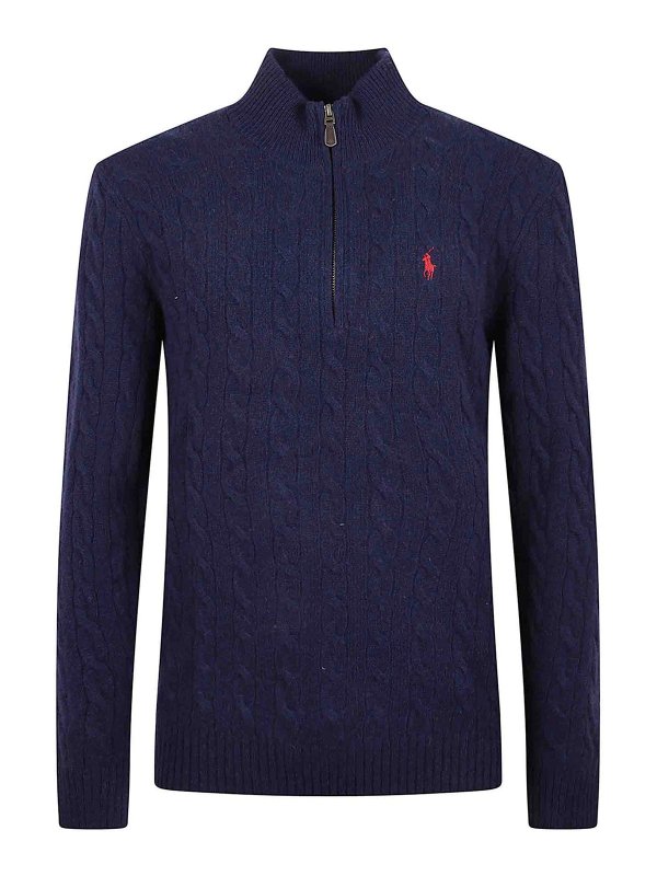 POLO RALPH LAUREN: Pull col rond - Pull Col Rond - Bleu Foncé