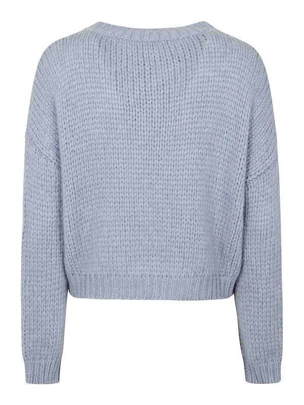 ROBERTO COLLINA: Strickpullover mit Rundhalsausschnitt online - Rundhalspullover - Hellblau