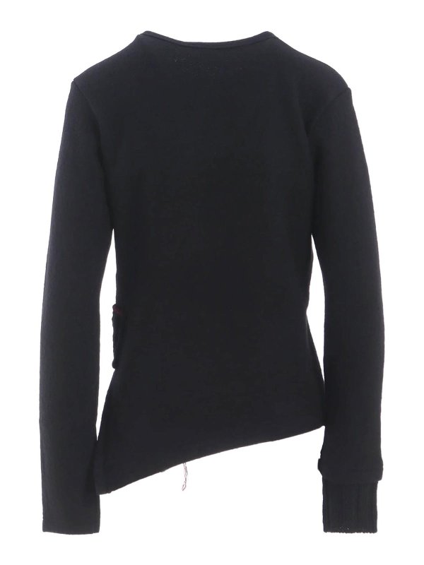 YOHJI YAMAMOTO: Suéteres con cuello pico online - Suéter Cuello Redondo - Negro