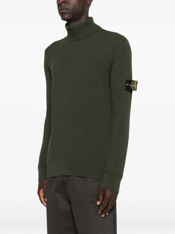 STONE ISLAND: Pull col rond online - Pull Col Rond - Vert