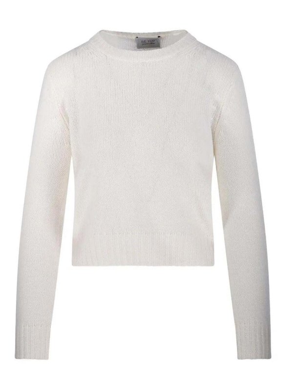 BE YOU: Strickpullover mit Rundhalsausschnitt - Rundhalspullover - Weiß