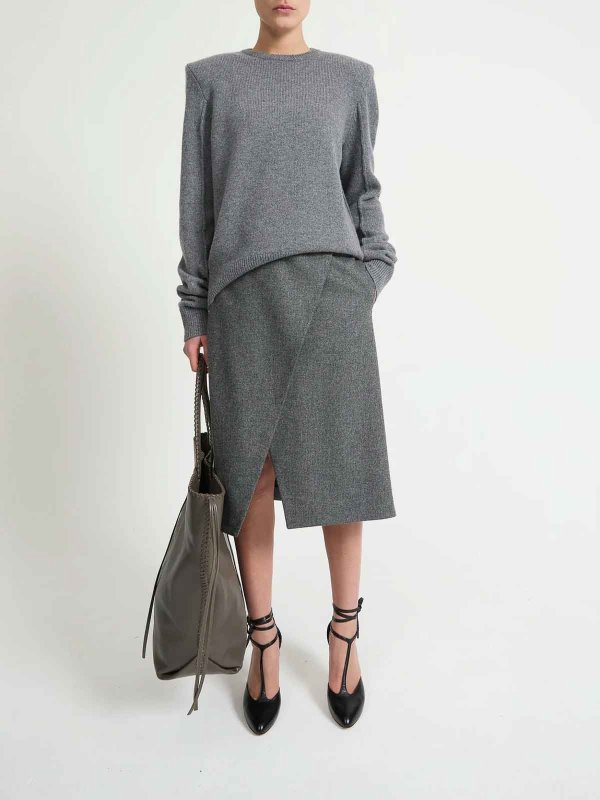 LAURENCE BRAS: Jupes midi et au genou online - Jupe Midi - Gris Clair