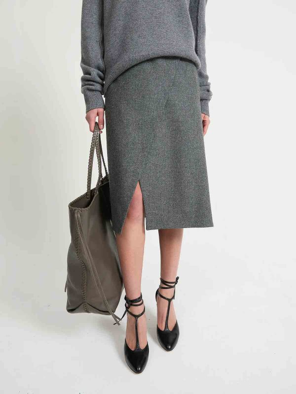 The Best Shops LAURENCE BRAS: Jupes midi et au genou - Jupe Midi - Gris Clair