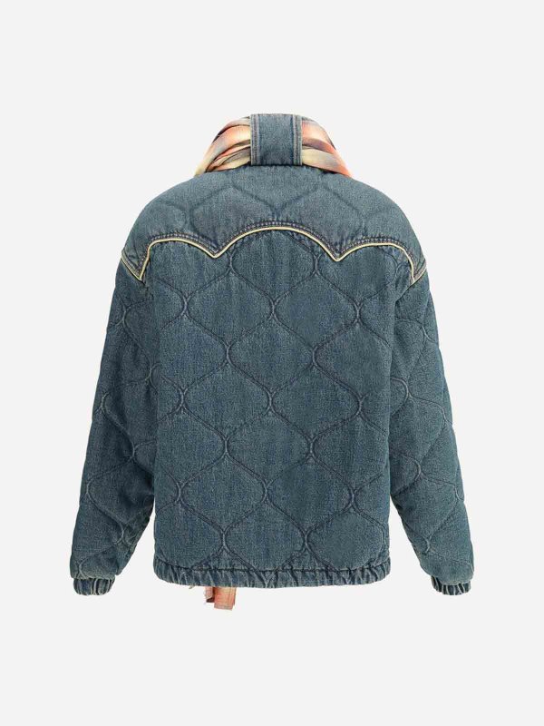 MARBELL: denim jacket online - Padded Denim Jacket