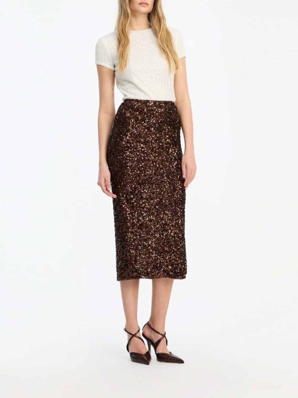 The Best Shops ROTATE Birger Christensen: Knielange und Midi Röcke - Midirock - Camel