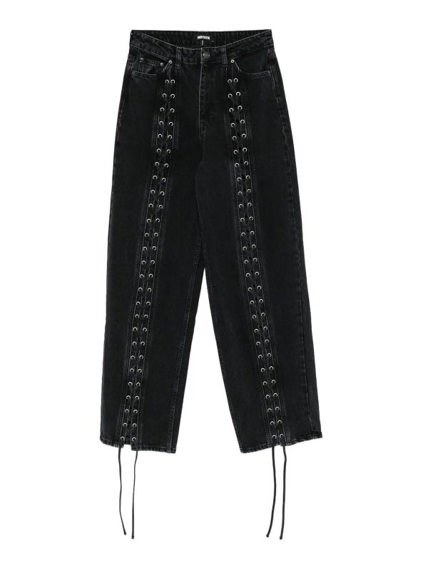 ROTATE Birger Christensen: straight leg jeans - Jeans Lacci Denim Black