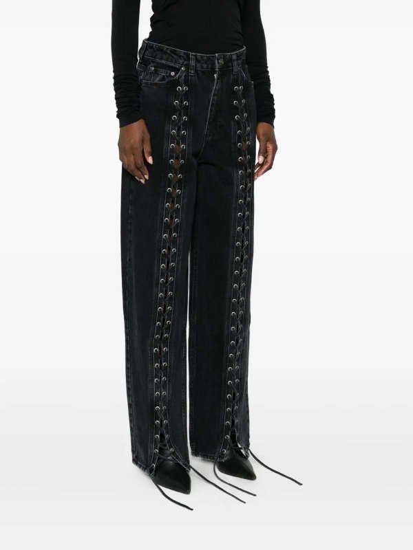 The Best Shops ROTATE Birger Christensen: straight leg jeans - Jeans Lacci Denim Black